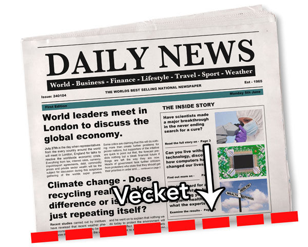 Över vecket på en tidning