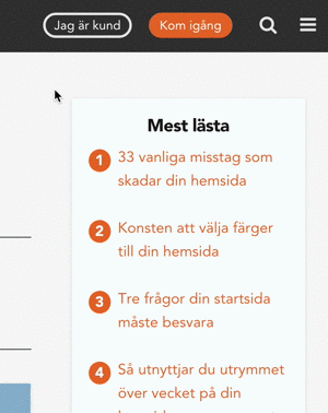 Exempel på hamburgermeny
